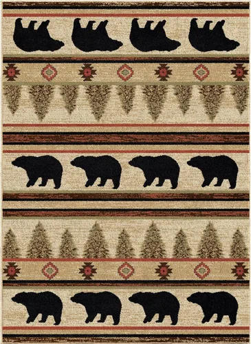 Vista 6 de Rustic Lodge, Bear Cabin Alfombra de área de 2 x 8 pulgadas, 2 pies 2 pulgadas x 7 pies 7 pulgadas Multi 7482