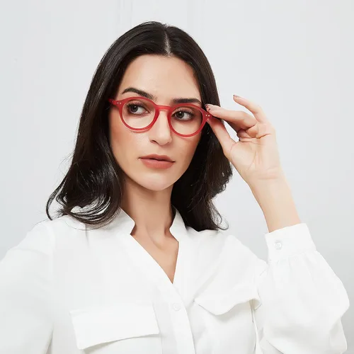 Vista 2 de JOOX Gafas de lectura con bloqueo de luz azul para mujer, lectores redondos antirreflejos con bisagra de resorte