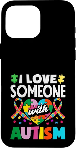 Vista 19 de Love Someone with Autism Awareness Puzzle Piece Ribbon Case for iPhone 16
