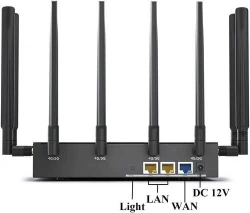 Vista 6 de Router de tarjeta SIM 5G CPE, WiFi 6 5G módem celular de doble banda NSA SA con ranura para tarjeta SIM para Smarthome Office Interior Router