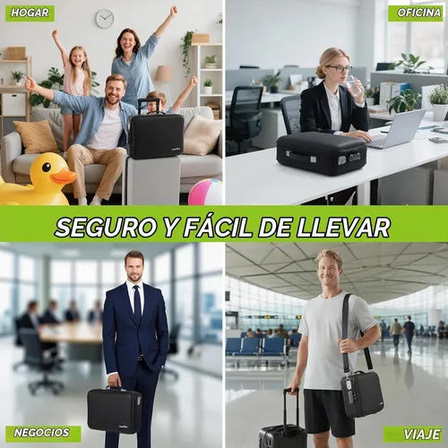 Vista 8 de PAWBOSE Caja de Seguridad para Documentos Ignífuga para el Hogar con Bloqueo de Combinación, Caja Rígida Ignífuga y Resistente al Agua de 16x12x5