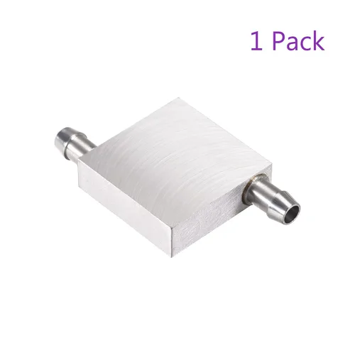 Vista 5 de DMiotech 1 paquete de 1.575 x 1.575 x 0.472 in de aluminio bloque de agua de refrigeración por computadora radiador pulido con 2 boquillas laterales