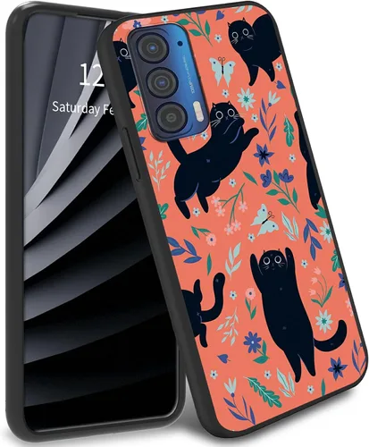 Vista 18 de Funda delgada para Moto Edge 2021 TPU con diseño de hojas de arte, cubierta de protección de cuerpo completo de goma de gel suave para Motorola Edge