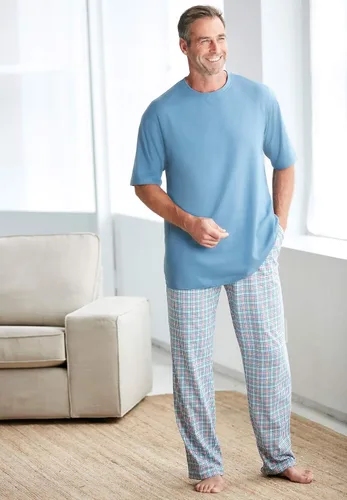 Vista 3 de KingSize Conjunto de pijama de punto a cuadros para hombre grande y alto, Multi