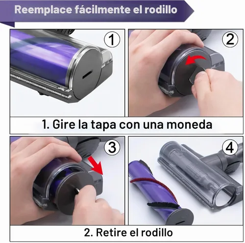 Vista 6 de Limpiador de cabezal motorizado de liberación rápida para aspiradoras Dyson V6 DC58 DC59 DC61 DC62 DC72 DC74 Modelos Cabezal de limpieza Dyson SV04