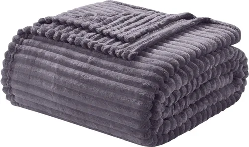 Vista 17 de Nestl - Manta azul para sofá, cobijas cálidas y mullidas para mujeres, cobijas de forro polar suaves y pequeñas para niñas - Azul marino, 127 x 152