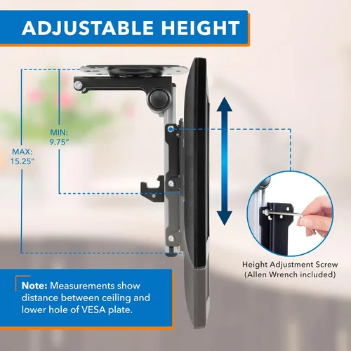 Vista 4 de Mount-It! Soporte para TV y monitor abatible y para gabinete y techo para cocinas, RV y espacios pequeños Para pantallas de 13–37 pulgadas VESA
