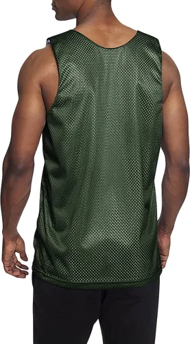 Vista 2 de Camiseta de baloncesto reversible para hombre de alta calidad que absorbe la humedad, Blanco