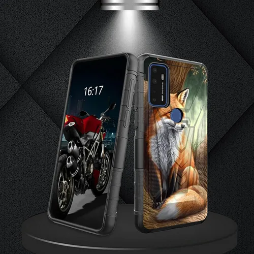 Vista 43 de Funda para AT&T Maestro Max 2021/Cricket Ovation 2 con protector de pantalla de vidrio templado, funda resistente con función atril integrada