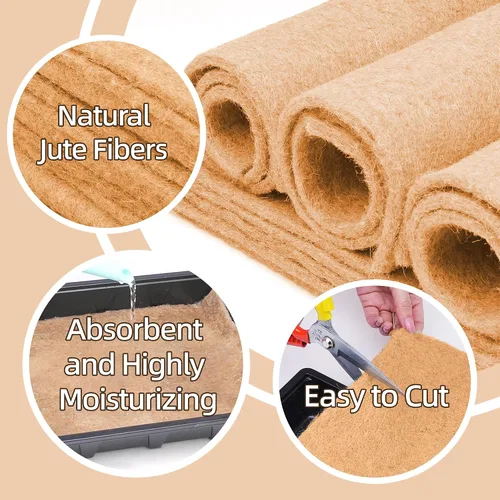 Vista 4 de U0U 10 alfombrillas de cultivo de yute para microverdes, alfombrillas de cultivo de cáñamo de 10 x 10 pulgadas para bandejas de cultivo