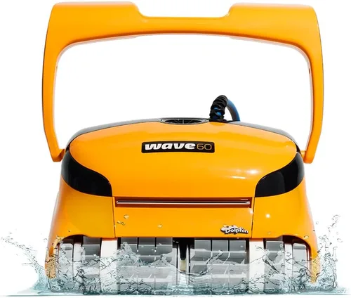 Vista 10 de Dolphin Wave 80 Aspiradora Robótica Automática para Piscinas Incluye Control Remoto y Carrito, Cepillo Limpiador de Línea de Flotación, Ideal