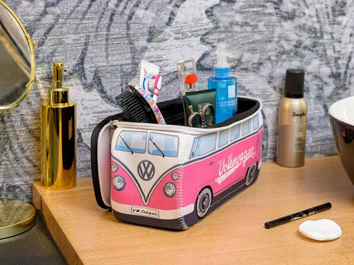 Vista 4 de BRISA VW Collection – Volkswagen Bolsa universal de neopreno para maquillaje, cosméticos, artículos de tocador para farmacia de viaje, en diseño
