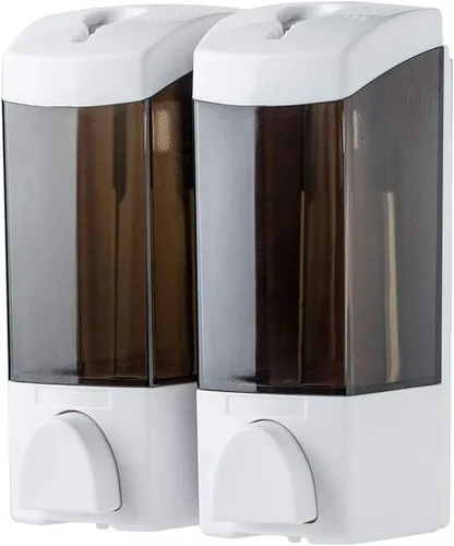 Vista 8 de Dispensador de jabón adhesivo de 10.1 fl oz, sin taladro, con adhesivo o montaje en pared con tornillos, dispensador de manos de champú, gel