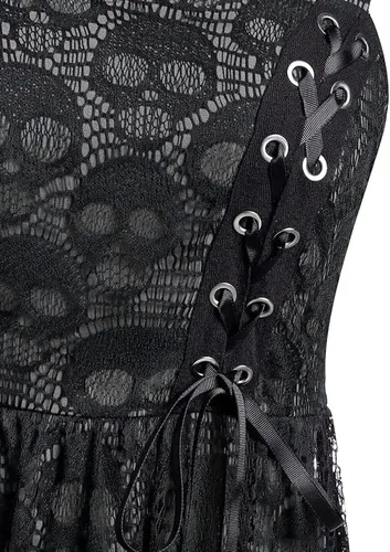 Vista 5 de Vestido de Halloween para mujer, talla grande, malla de encaje, sin mangas, camisola