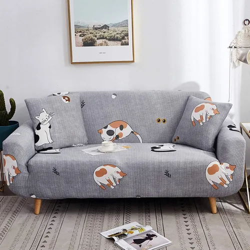 Vista 15 de IMYOGI Funda de sofá de alta elasticidad estampada, funda de elastano elástica para sofá de esquina, lavable para 3 cojines, protector de muebles