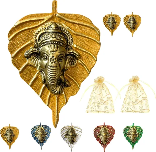 Vista 21 de LOVENSPIRE Ganesha Diwali - Decoración de hojas de metal para colgar en la pared para el hogar y la oficina, regalo de regreso de inauguración