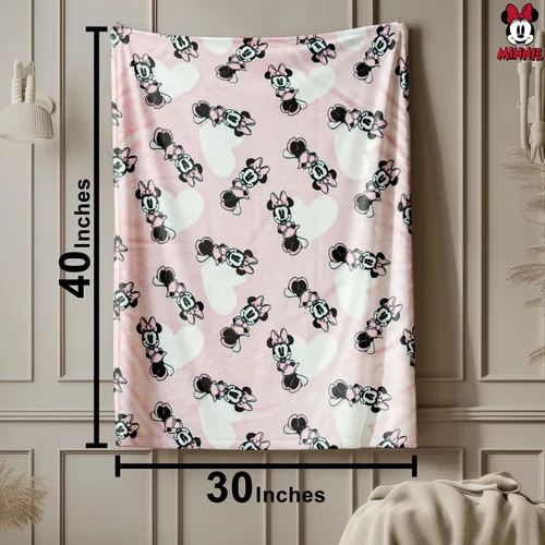 Vista 2 de Manta de Minnie Mouse Manta para arreglar de Minnie Mouse Manta para bebé de Minnie Mouse de felpa suave y forro polar Alfombra de 30" x 40