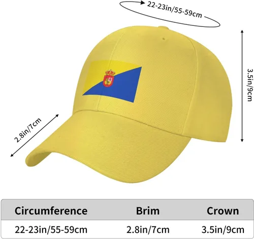 Vista 5 de Flag of Gran Canaria Baseball Cap for Men Women Classic Solid Color Adjustable Dad Hat