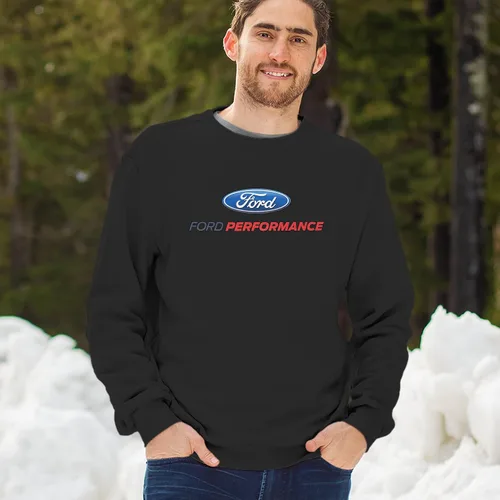 Vista 2 de Tee Hunt Ford Performance Sudadera con cuello redondo Ford Mustang GT ST Racing Negro