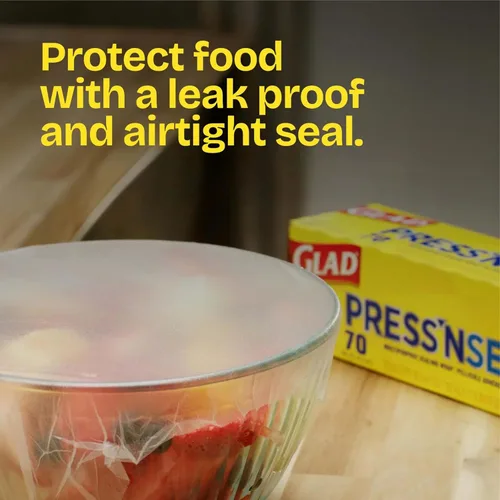 Vista 3 de Glad Press'N Seal - Rollo de plástico para alimentos, rollo de 70 pies cuadrados (el paquete puede variar)