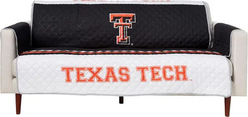 Vista 2 de NCAA Texas Tech Red Raiders - Protector de muebles reversible para sofá con correas elásticas, 75 x 110 pulgadas