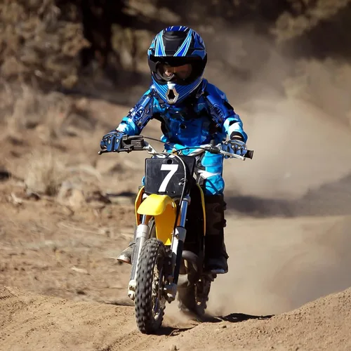 Vista 4 de Guantes de motocross para niños, niños y jóvenes, guantes de conducción para motocicleta, BMX, bicicleta de montaña, ATV, dedos completos, guantes