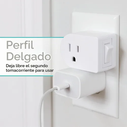 Vista 3 de Cordinate Interruptor de encendido y apagado con toma con conexión a tierra, 3 clavijas, adaptador de enchufe, fácil de instalar, para luces