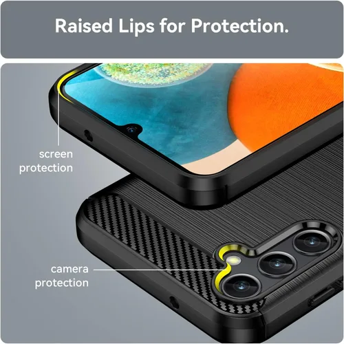 Vista 5 de Osophter Funda para Galaxy A14 5G, Samsung Galaxy A14 5G Funda con protector de pantalla de absorción de golpes Flexible TPU Caucho Protector