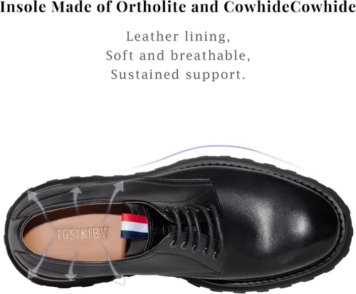 Vista 2 de Zapatos de vestir para hombre, zapatos Oxford, zapatos de cuero para hombre, zapatos de cuero casuales con cordones, zapatos de vestir negros