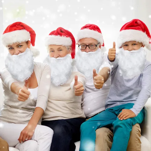 Vista 6 de Funny Santa Beard Costume White Fake Beard Christmas Santa Claus Beard Costume Accessories for Teens Adults Disguise Santa Claus on Christmas Party