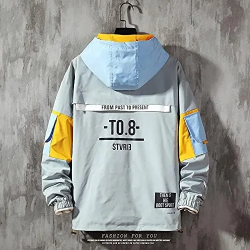 Vista 3 de GURUNVANI Sudadera casual con capucha de manga larga con capucha y bloque