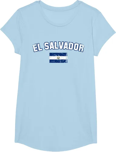 Vista 18 de EL SALVADOR Bandera Vintage Hombres Mujeres Niños Camiseta EL SALVADOR