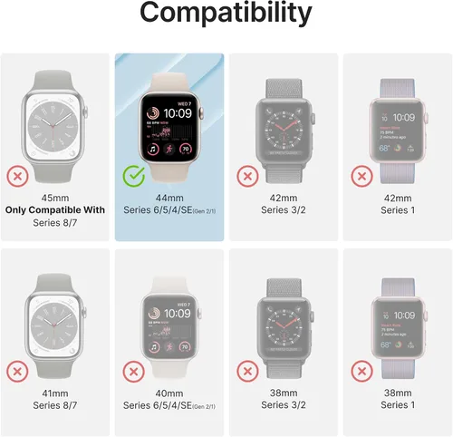 Vista 2 de Catalyst Funda diseñada para Apple Watch Series SE 2022, Series 6/5 y 4 de 1.732 in, edición de hebilla, a prueba de caídas de 9.9 pies, correa