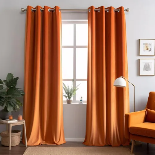 Vista 8 de Juego de 2 paneles de cortinas de terciopelo negro, cortinas súper suaves con ojales para decoración de sala de estar y dormitorio, reducción