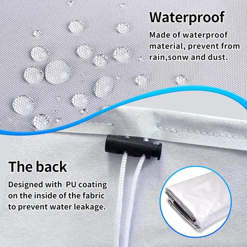 Vista 6 de Fundas impermeables para muebles de patio, 39 x 24 x 28 pulgadas, funda 600D para muebles de exterior, funda para sofá seccional, funda para sillas