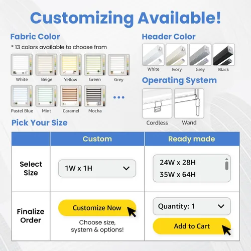 Vista 2 de FOIRESOFT Persianas Enrollables de Cebra Personalizadas Estándar Sin Cable [Básicas, Blancas, A 20-84 x Al 20-105 pulgadas] de Doble Capa