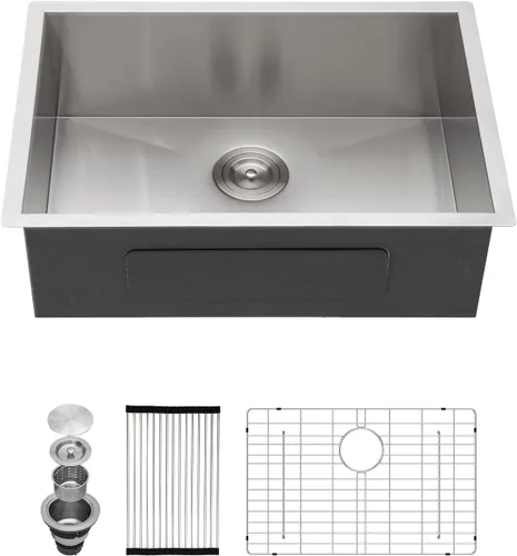 Vista 19 de Kichae Fregadero de Barra Bajo Montaje - Fregadero de Barra de Preparación de 12 x 15 Pulgadas de Acero Inoxidable Calibre 16 Fregadero de Cocina