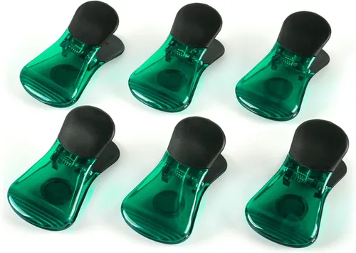 Vista 11 de Juego de clips magnéticos de plástico para refrigerador, clips de papel magnéticos, clips para bolsas de aperitivos, clips multiusos, juego de 6