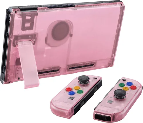 Vista 4 de eXtremeRate - Placa trasera para Nintendo Switch Console, NS Joycon con carcasa de mando de mano con botones de juego completo, carcasa de repuesto