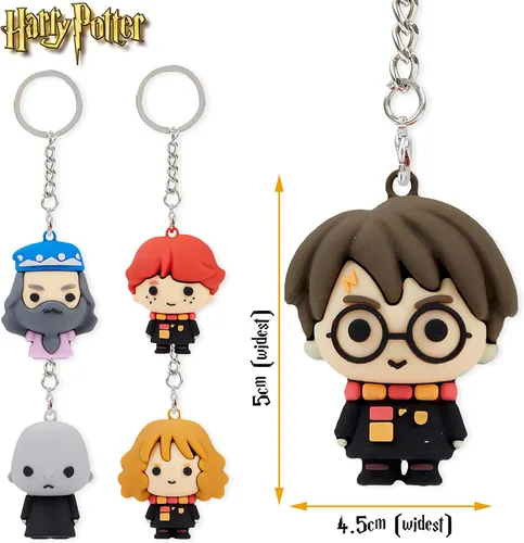 Vista 6 de Harry Potter Llaveros para niños, mini figuras, 5 o 7 llaveros de personajes Harry Ron Hermione para niños, coleccionables, regalos para niños