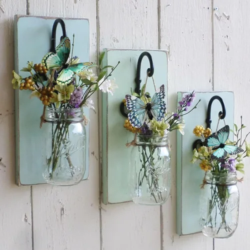 Vista 6 de Paquete de 12 decoraciones de mariposa, decoración de estacas de mariposa 3D, 2 tamaños de adorno de mariposa para el hogar, flores falsas
