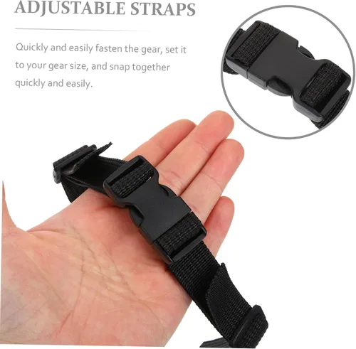 Vista 7 de Correas de 4 piezas con cordón para mochila, cinturón con hebilla, correa de amarre ajustable, hebilla de kayak ajustable, correa de hebilla