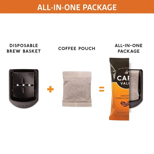 Vista 3 de Cafe Valet - Paquetes de café envueltos individualmente, tostado oscuro regular y vainilla francesa 100% café arábica, 168