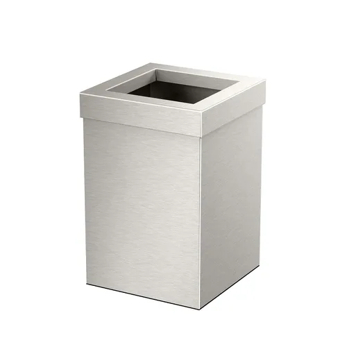 Vista 19 de Gatco Papelera Moderna Cuadrada, Combo Negro Mate y Latón Cepillado - Papelera de Acero Inoxidable con Tapa Extraíble, Resistente a Fugas, Capacidad