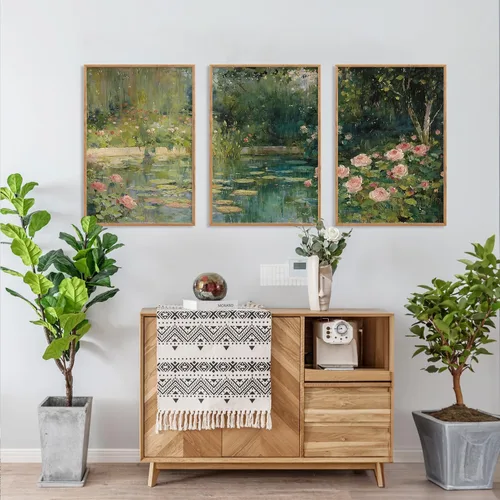 Vista 253 de FWIEXA Juego de Arte de Lienzo Bohemio Enmarcado para Pared, Cuadros Botánicos Verde Salvia Decoración de Pared, Impresiones de Arte de Plantas