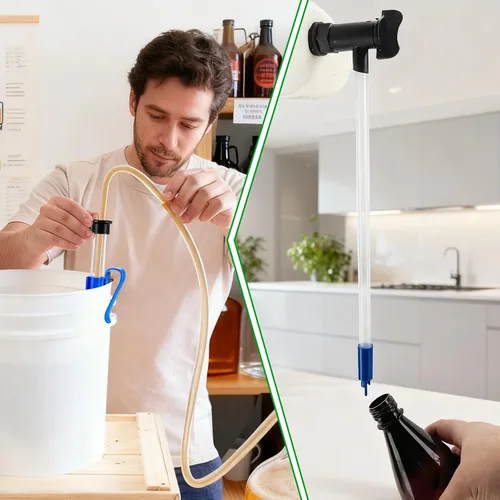 Vista 2 de Varita de embotellado con sifón automático de 14 pulgadas, bastón de 3/8 pulgadas, sifón de vino, bomba de sifón automático para preparar cerveza