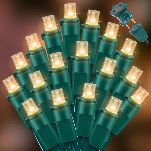 Vista 17 de LAMPHOME 100 unidades de rojo y verde - Tira de luces - 21.6 pies de luces LED de Navidad, mini luces LED para decoración de interiores, exteriores