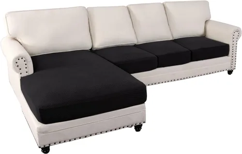 Vista 33 de MIFXIN Fundas para sofá modular, 3 piezas, funda de asiento de sofá de terciopelo elástico en forma de L, funda de cojín separada, protector