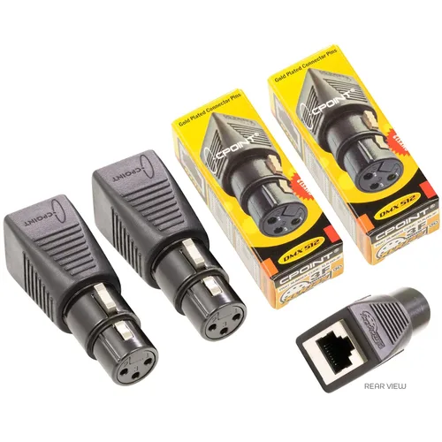 Vista 8 de CPoint XLR RJ45 - Adaptador CPoint XLR RJ45 Ethernet a DMX512, convertidor de cable hembra de 3 pines, XLRJ45-3F