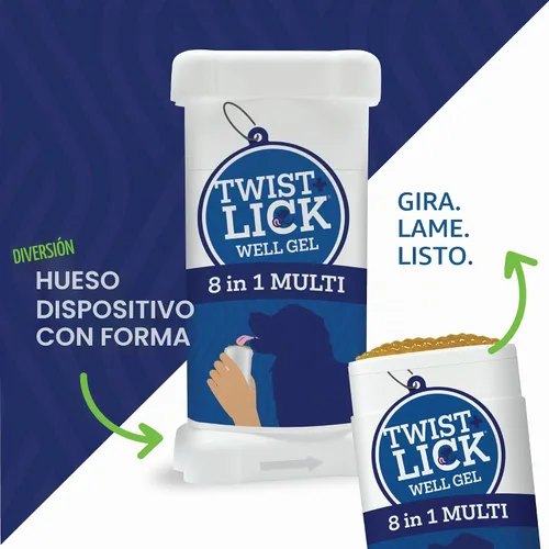 Vista 5 de Twist and Lick Vetality Well Gels 8 en 1 Suplemento para perros, suministro para 60 días